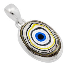 925 sterling silver 8.51cts fordite detroit agate oval pendant jewelry y92571