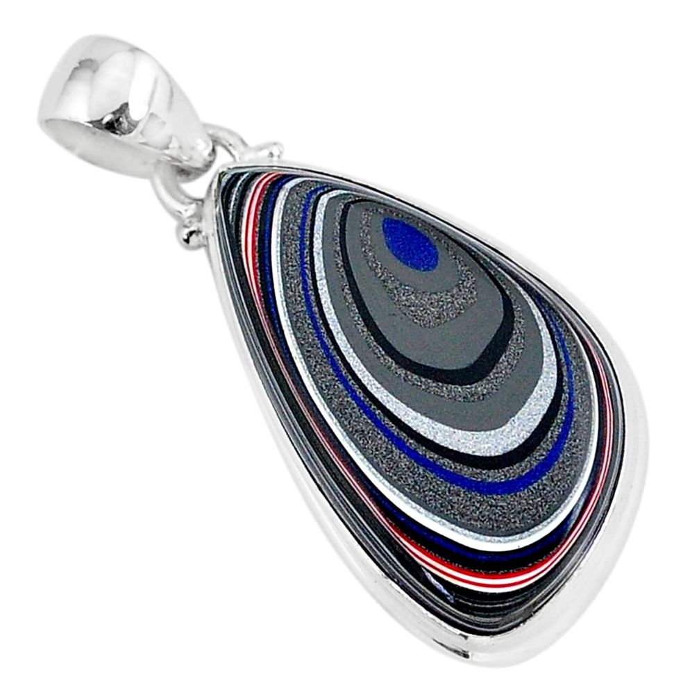 925 sterling silver 11.73cts fordite detroit agate pear handmade pendant r92710