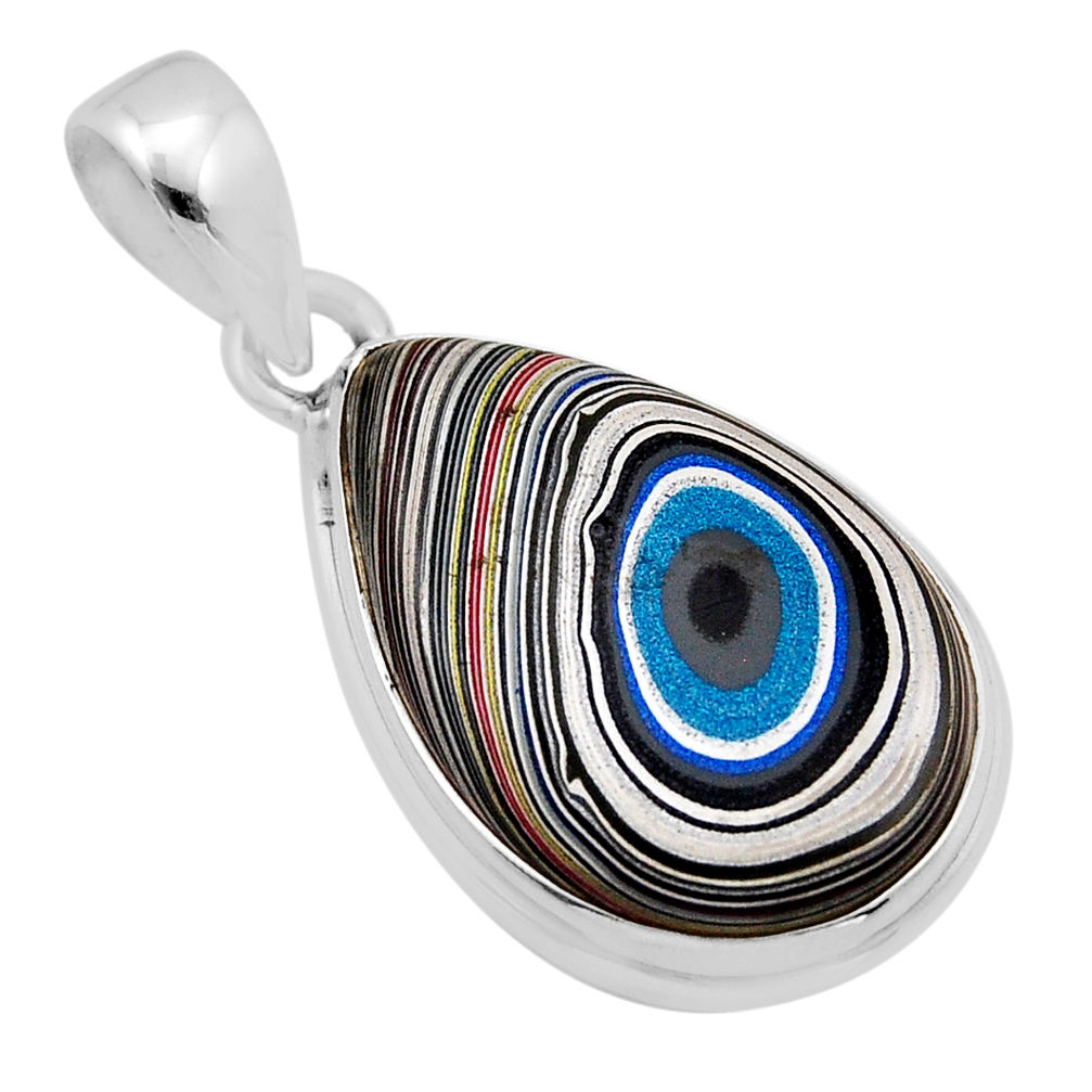 925 sterling silver 7.93cts fordite detroit agate pear pendant jewelry y92593