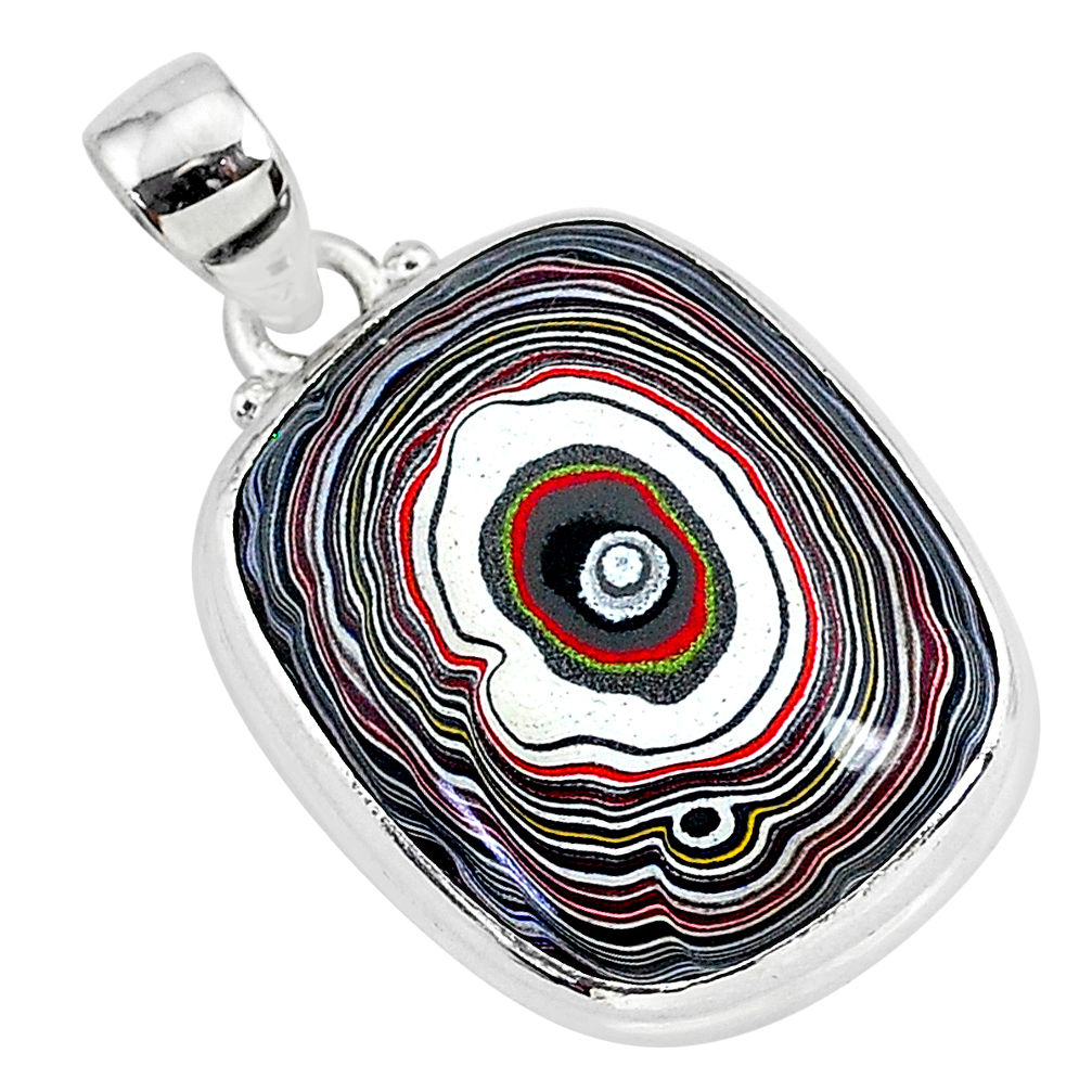925 sterling silver 12.58cts fordite detroit agate handmade pendant r92652