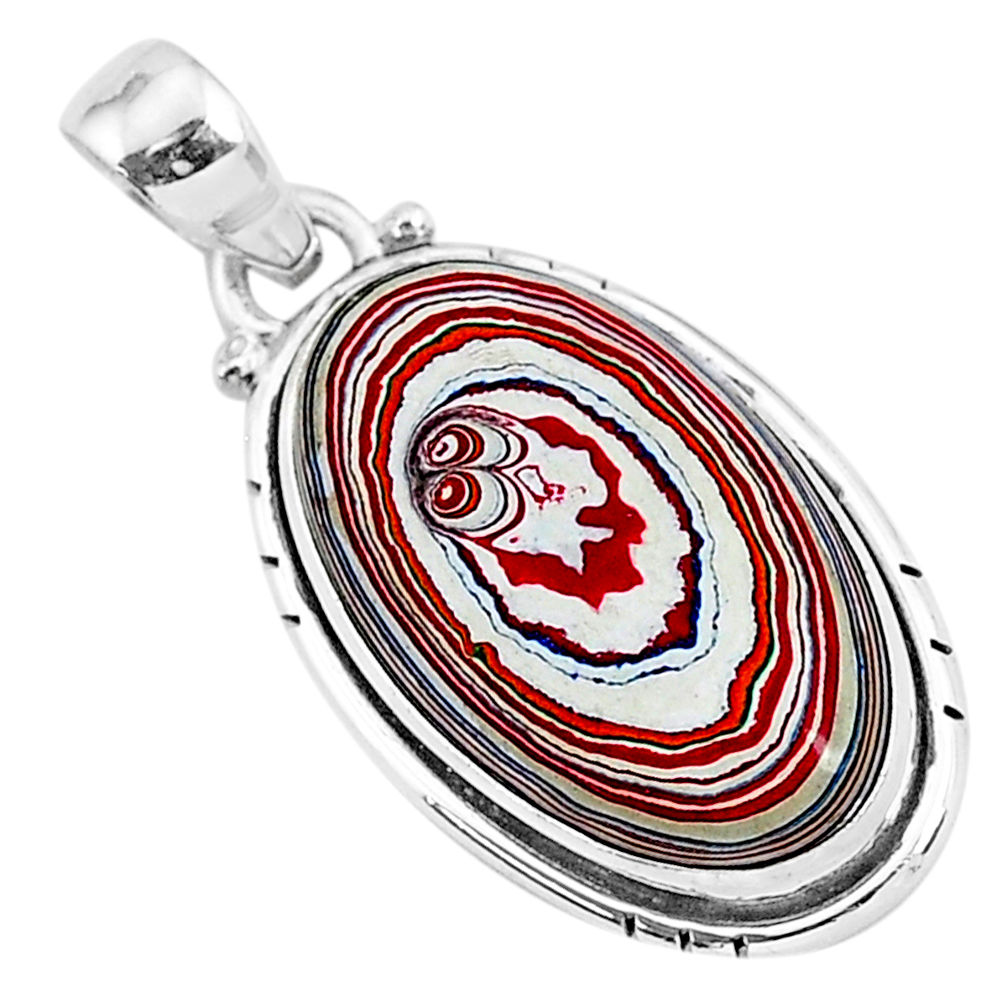 925 sterling silver 10.08cts fordite detroit agate handmade pendant r92730