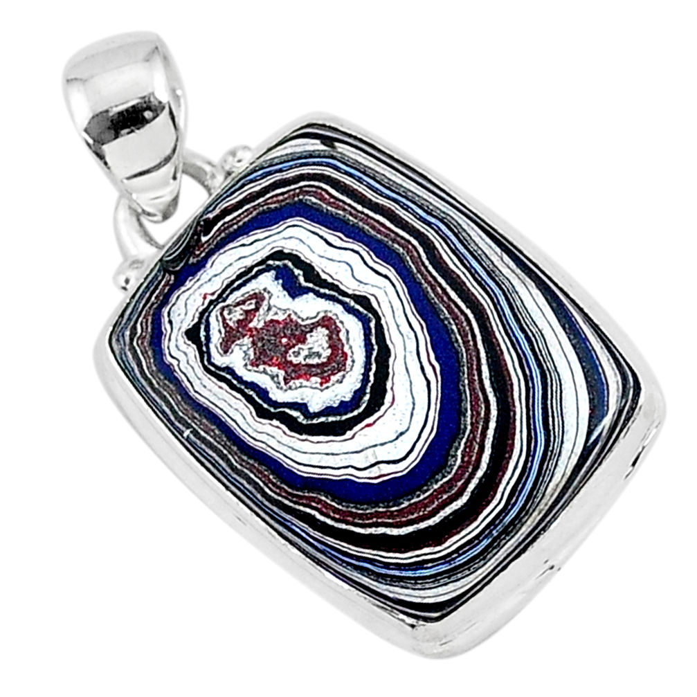 925 sterling silver 10.08cts fordite detroit agate handmade pendant r92739