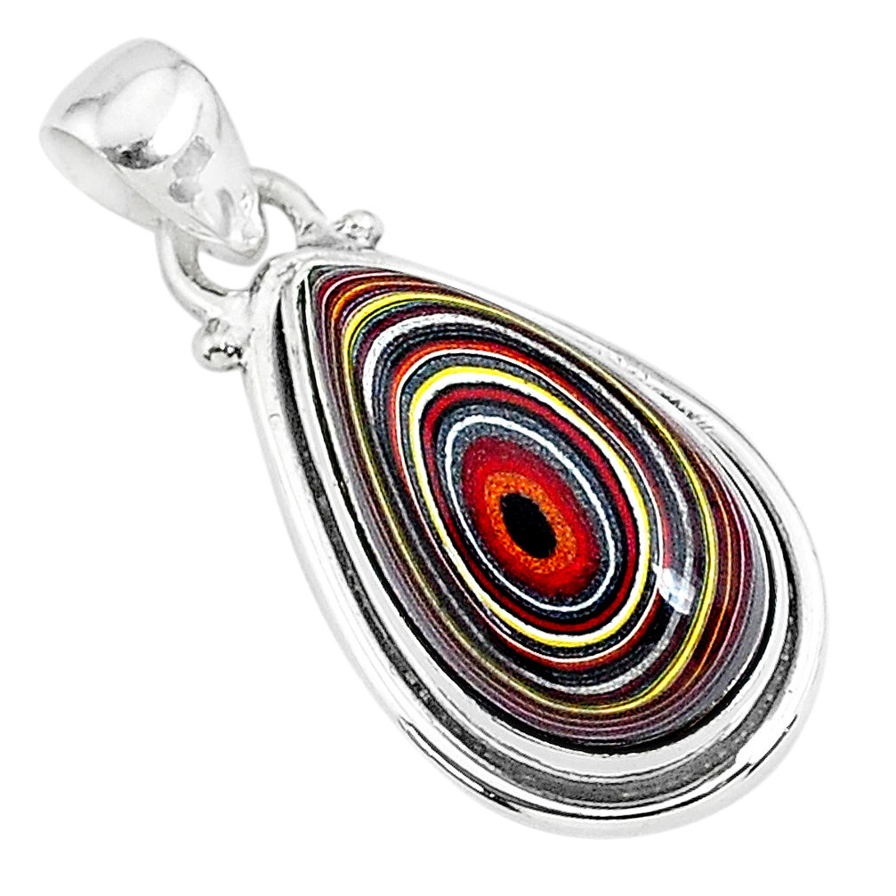 925 sterling silver 9.72cts fordite detroit agate handmade pendant r92778