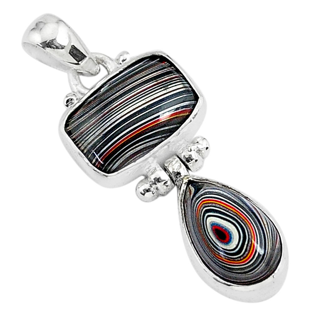 925 sterling silver 8.26cts fordite detroit agate pendant jewelry r92851
