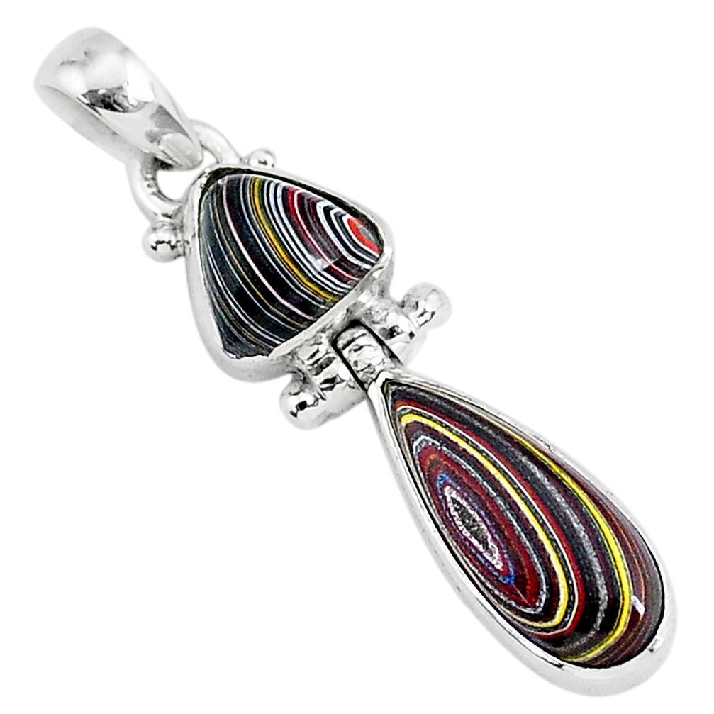 925 sterling silver 7.42cts fordite detroit agate pendant jewelry r92854