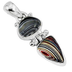 925 sterling silver 6.68cts fordite detroit agate pendant jewelry r92864