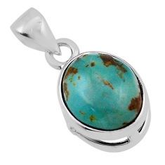 925 sterling silver 4.54cts green arizona mohave turquoise oval pendant n35324