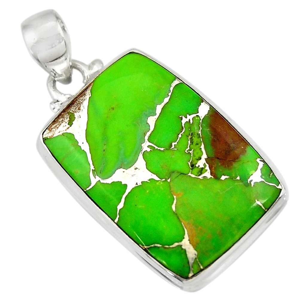 ver 19.45cts green copper turquoise pendant jewelry d41744