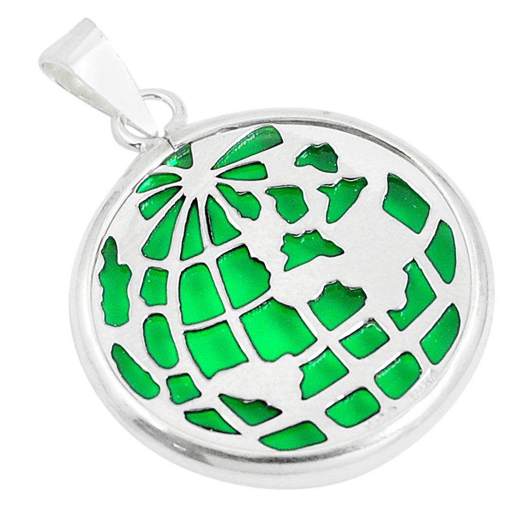 925 sterling silver 12.22cts green peridot quartz round pendant jewelry c23253