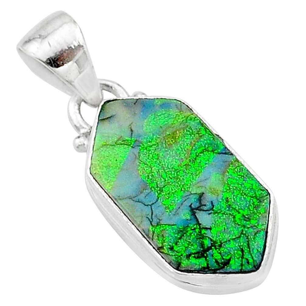 925 sterling silver 4.59cts green sterling opal pendant jewelry t13692