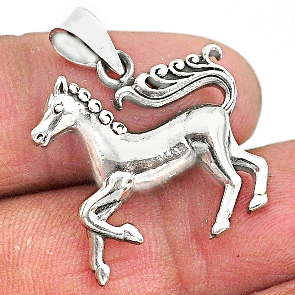925 sterling silver 3.02gms indonesian bali style solid horse pendant t6236