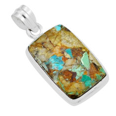 925 sterling silver 16.85cts matrix royston turquoise pendant jewelry y25343