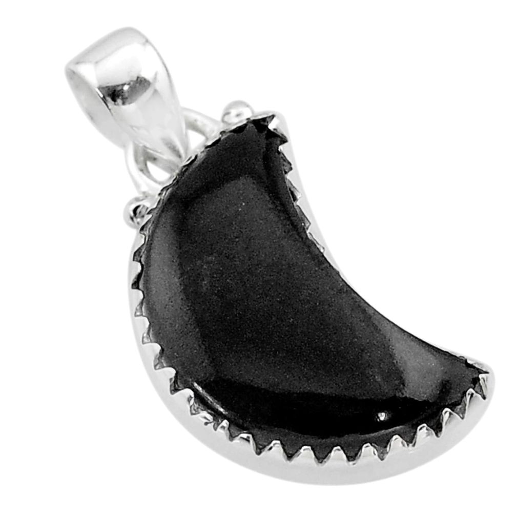 925 sterling silver 9.33cts moon natural black onyx pendant jewelry t45594
