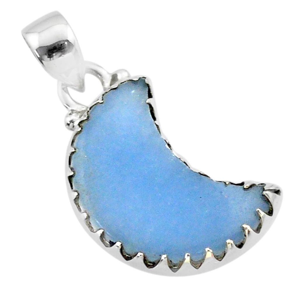 925 sterling silver 8.03cts moon natural blue angelite pendant t45611