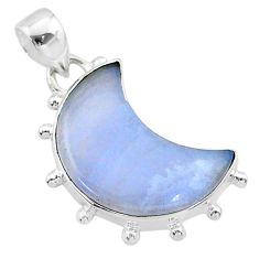 925 sterling silver 9.83cts moon natural blue lace agate pendant t45747