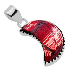925 sterling silver 7.24cts moon natural red snakeskin jasper pendant n25469
