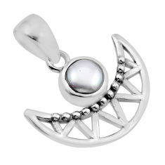 925 sterling silver 2.53cts moon natural white pearl pendant jewelry y91415