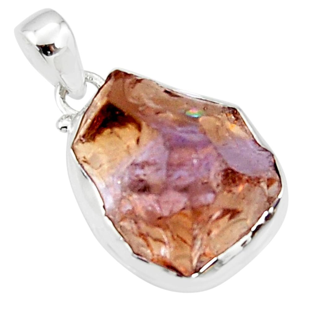 925 sterling silver 22.02cts multi color ametrine rough pendant jewelry r51157