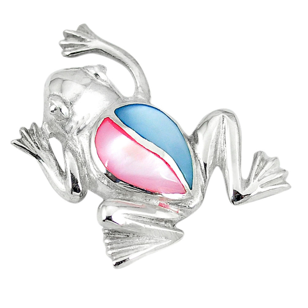 925 sterling silver multi color blister pearl enamel frog pendant a55380 c14653