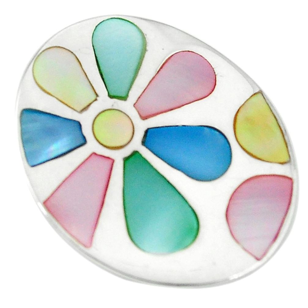 925 sterling silver multi color blister pearl enamel pendant a55439 c14465