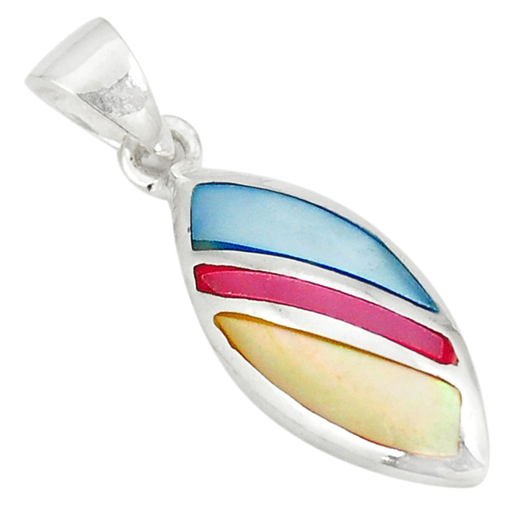 925 sterling silver multi color blister pearl enamel pendant a75985 c14678