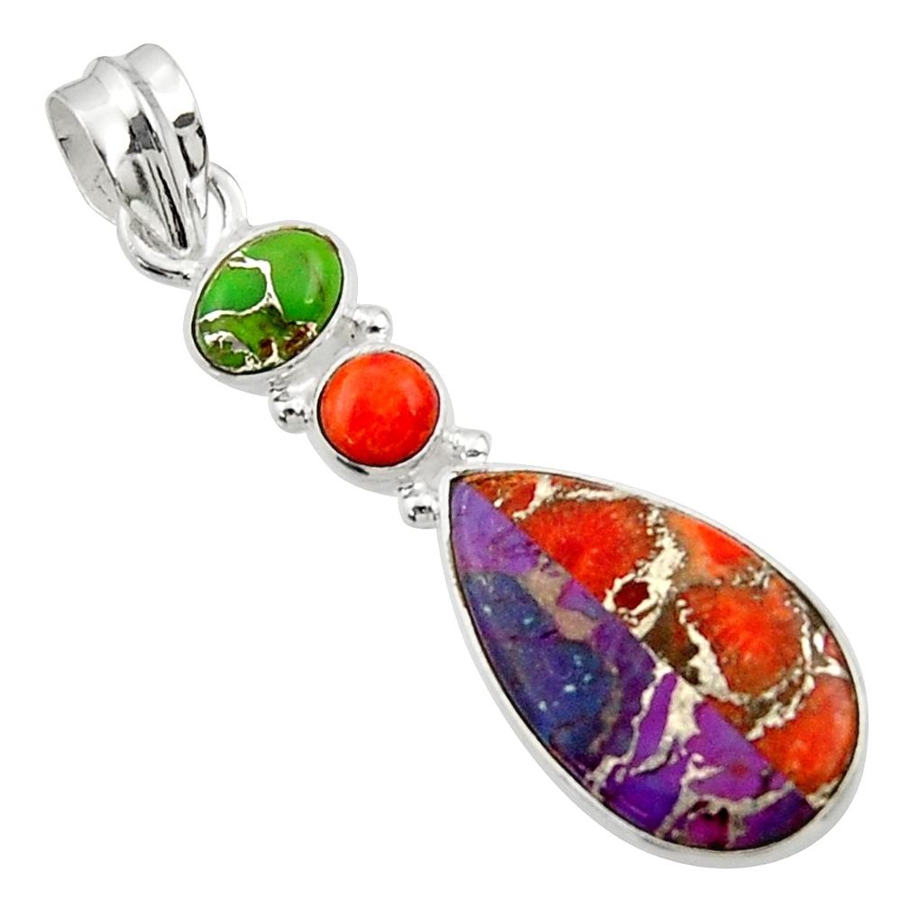 ver 10.20cts multi color copper turquoise pendant jewelry d44955