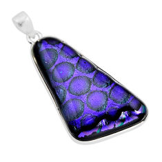 925 sterling silver 30.97cts multi color dichroic glass pendant jewelry y77506