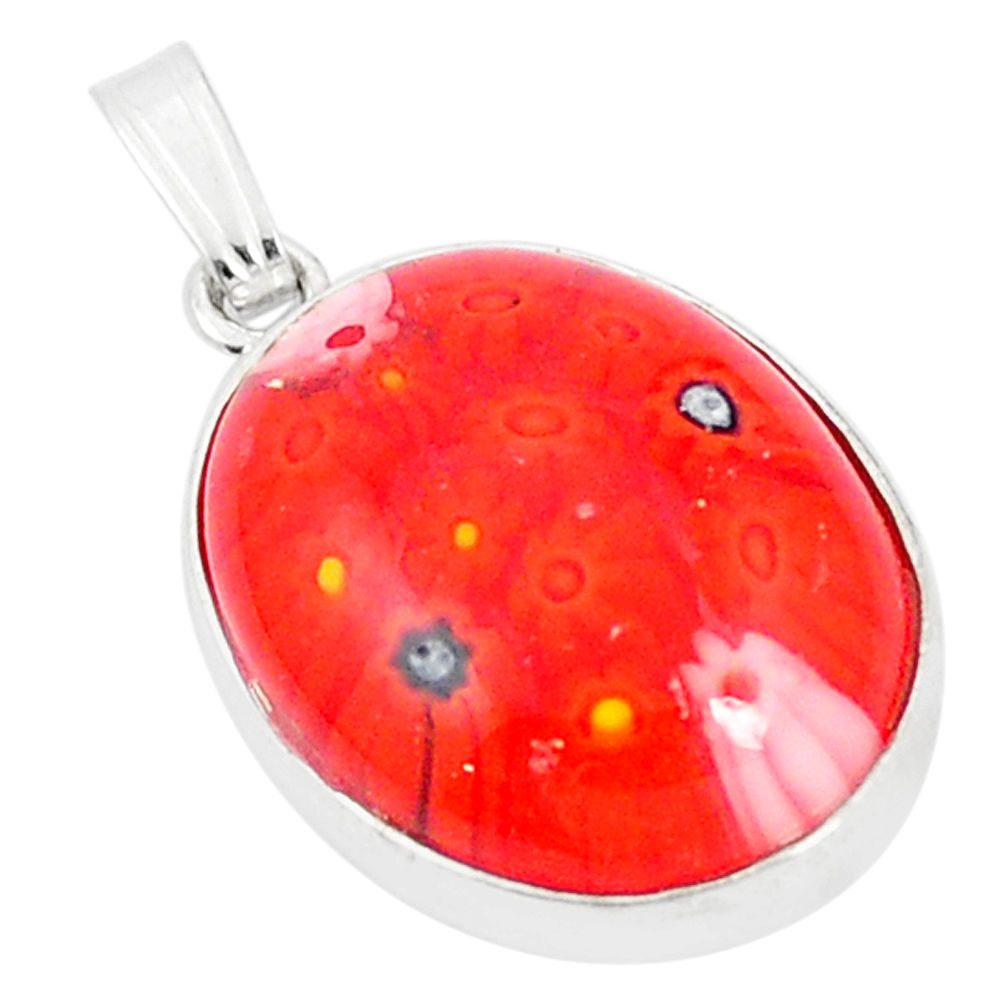 925 sterling silver multi color italian murano glass pendant jewelry c25751