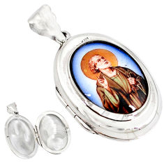 925 sterling silver multi color jesus cameo prayer box pendant jewelry c22633