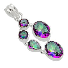 925 sterling silver 8.77cts multi color rainbow topaz pendant jewelry y87407