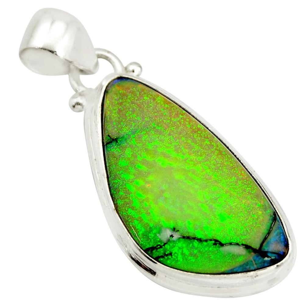 925 sterling silver 11.74cts multi color sterling opal fancy pendant r25264