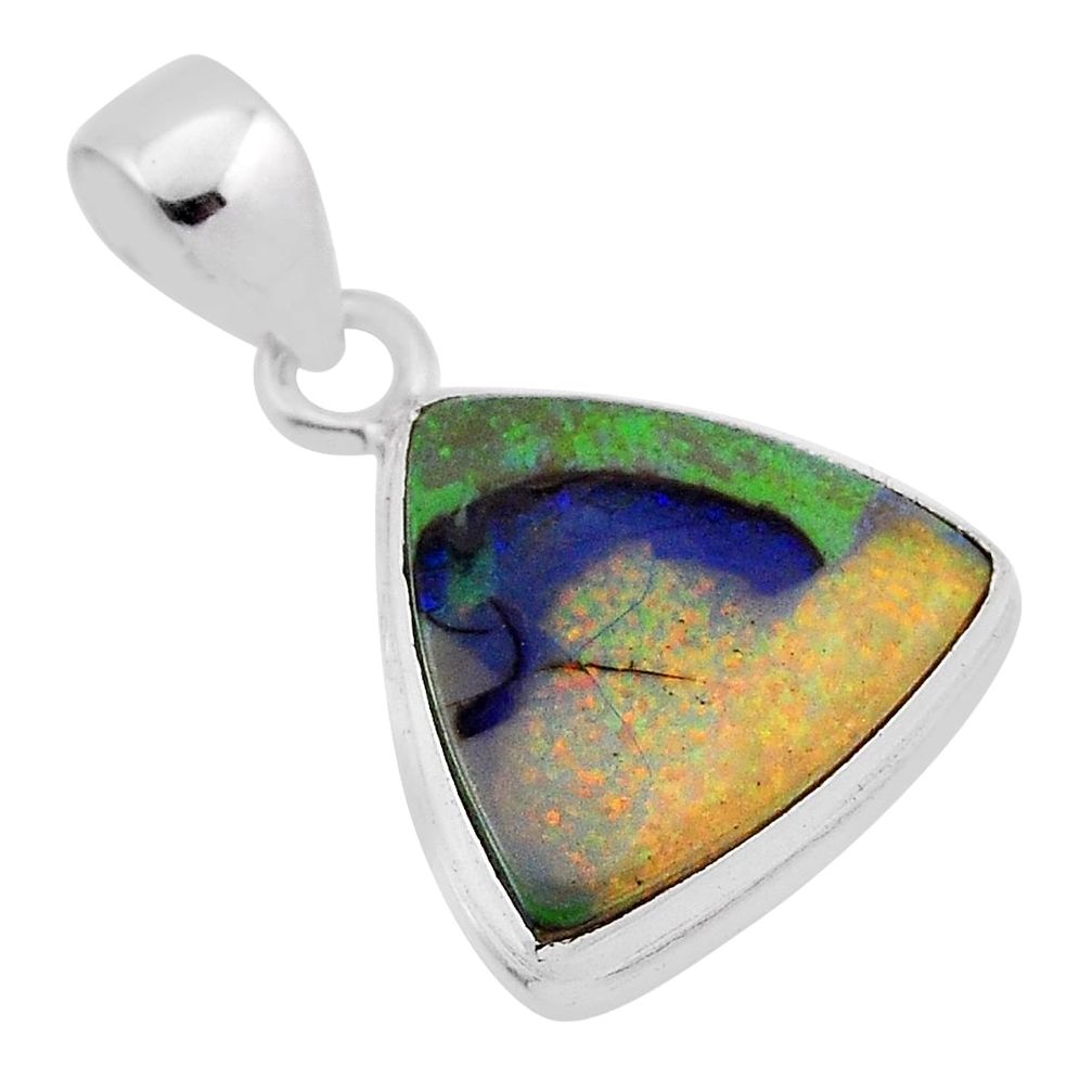 925 sterling silver 4.86cts multi color sterling opal pendant jewelry n34249