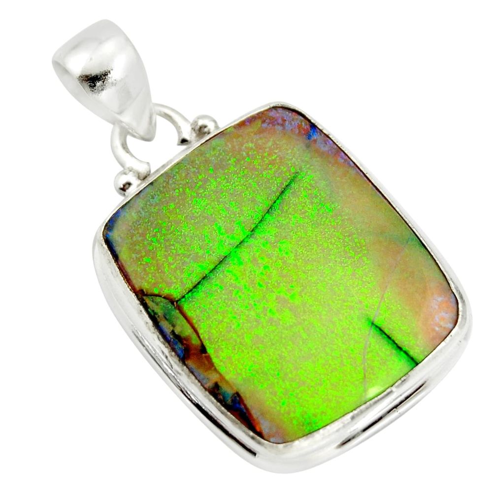 925 sterling silver 13.70cts multi color sterling opal pendant jewelry r25199