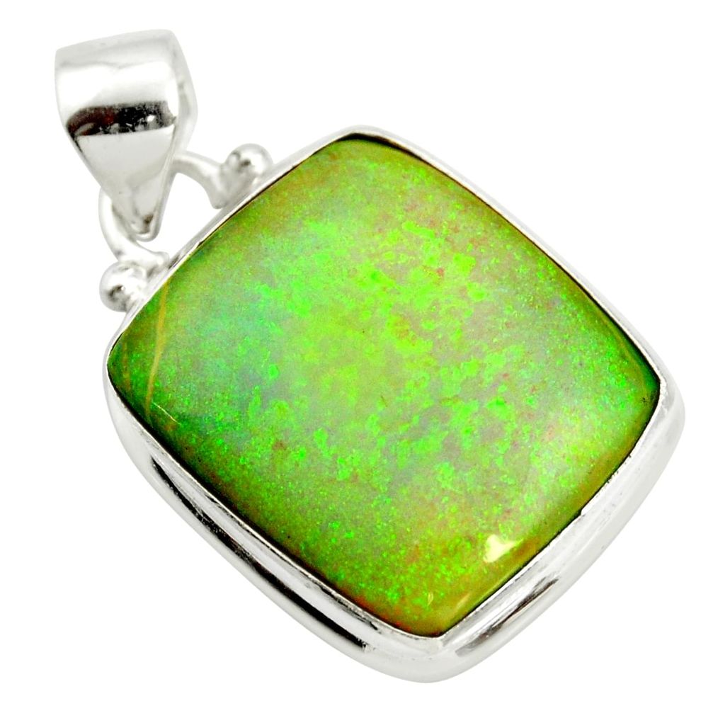 925 sterling silver 12.07cts multi color sterling opal pendant jewelry r25240