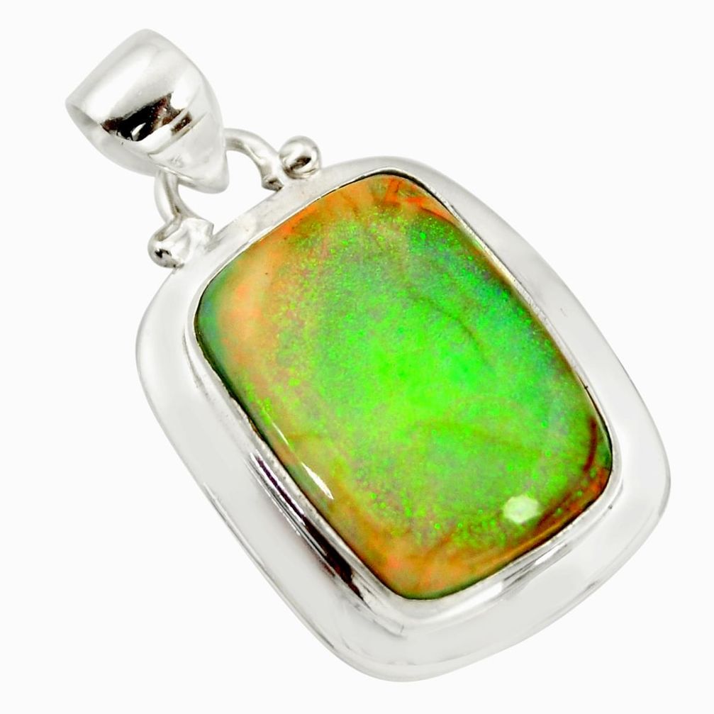 925 sterling silver 11.57cts multi color sterling opal pendant jewelry r25276