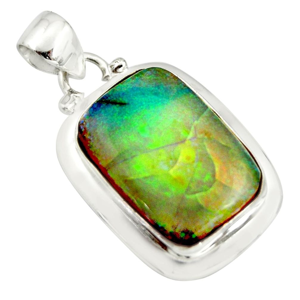 925 sterling silver 12.10cts multi color sterling opal pendant jewelry r25280