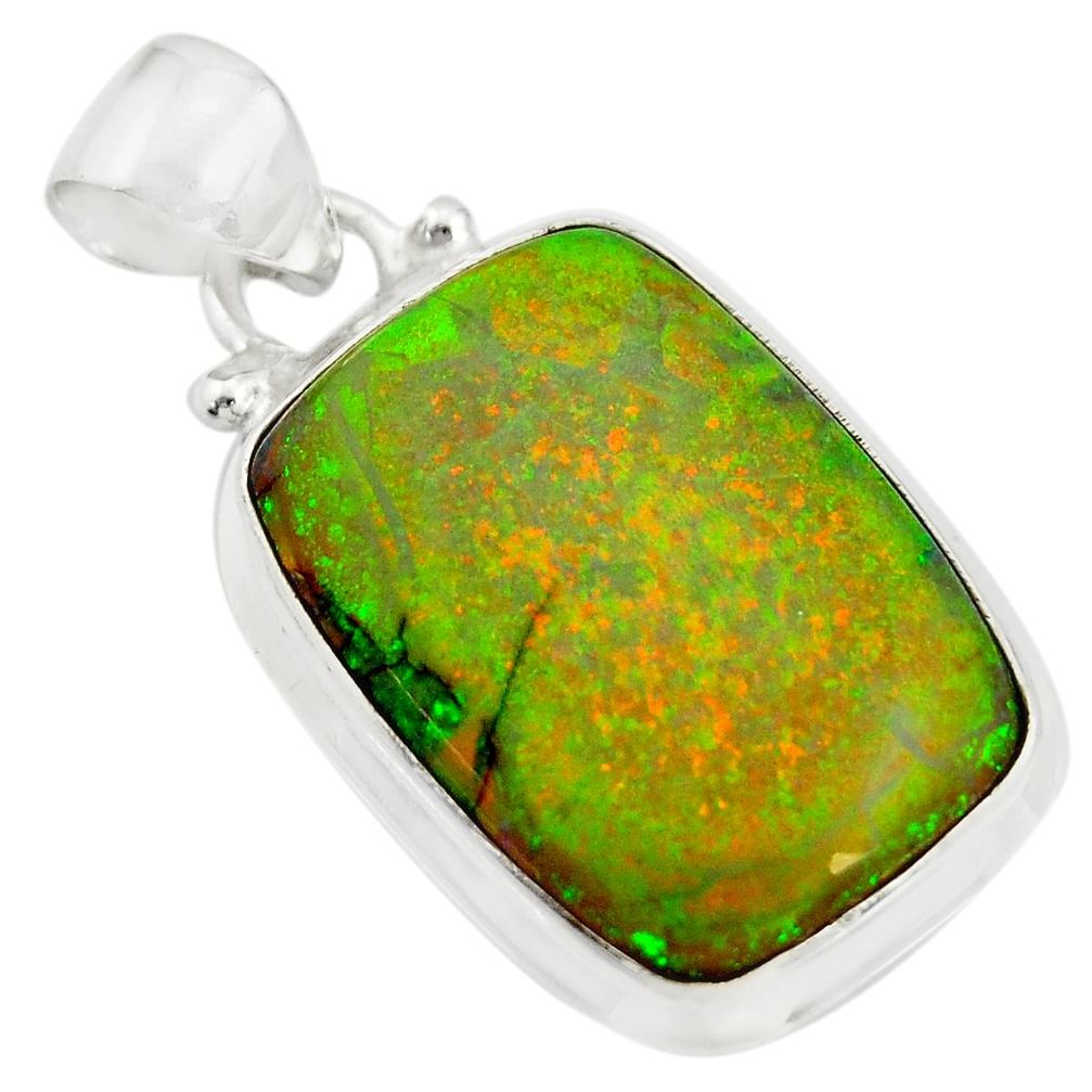 925 sterling silver 10.79cts multi color sterling opal pendant jewelry r25296