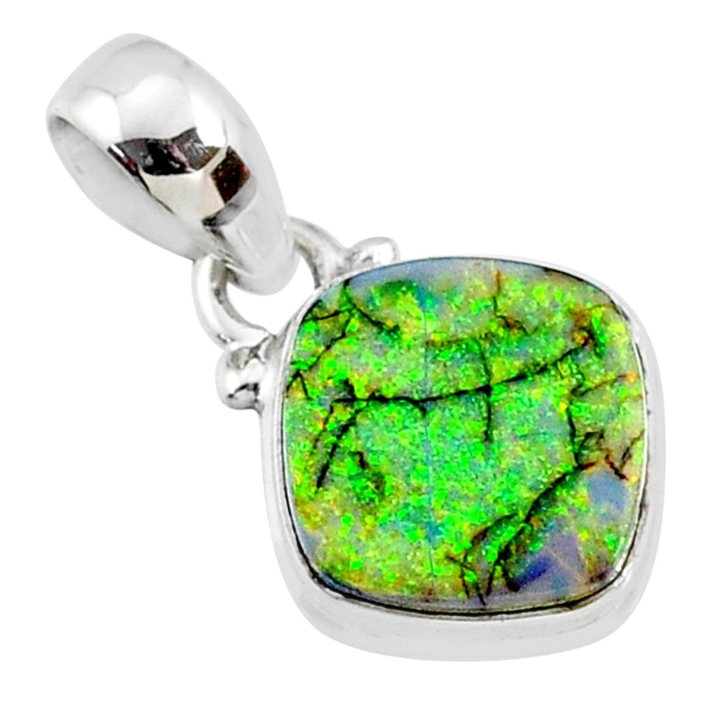 925 sterling silver 3.55cts multi color sterling opal pendant jewelry r64324