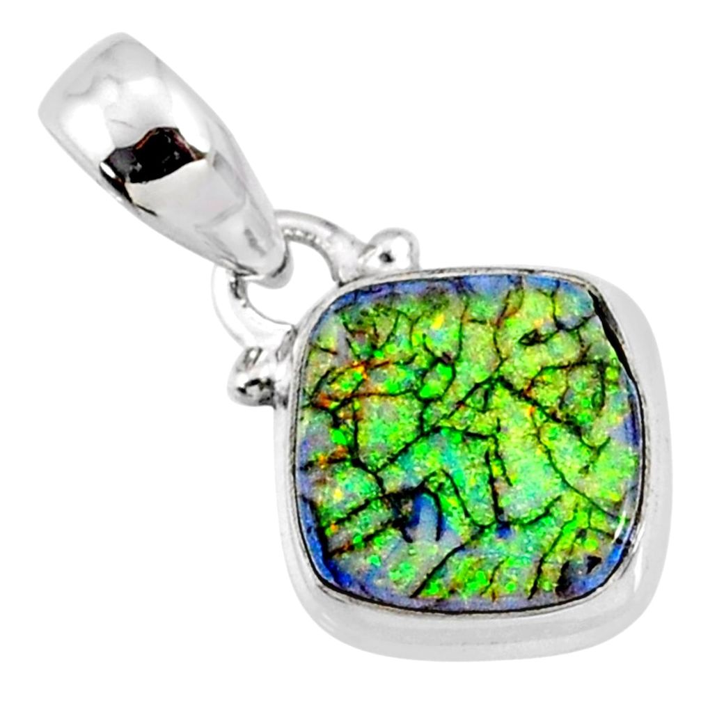 925 sterling silver 3.50cts multi color sterling opal pendant jewelry r64328