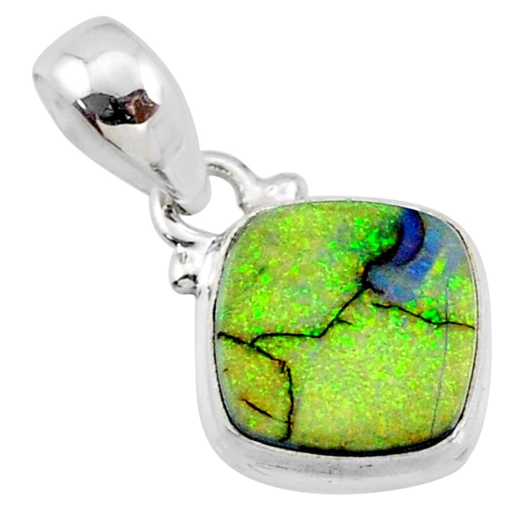 925 sterling silver 3.95cts multi color sterling opal pendant jewelry r64356