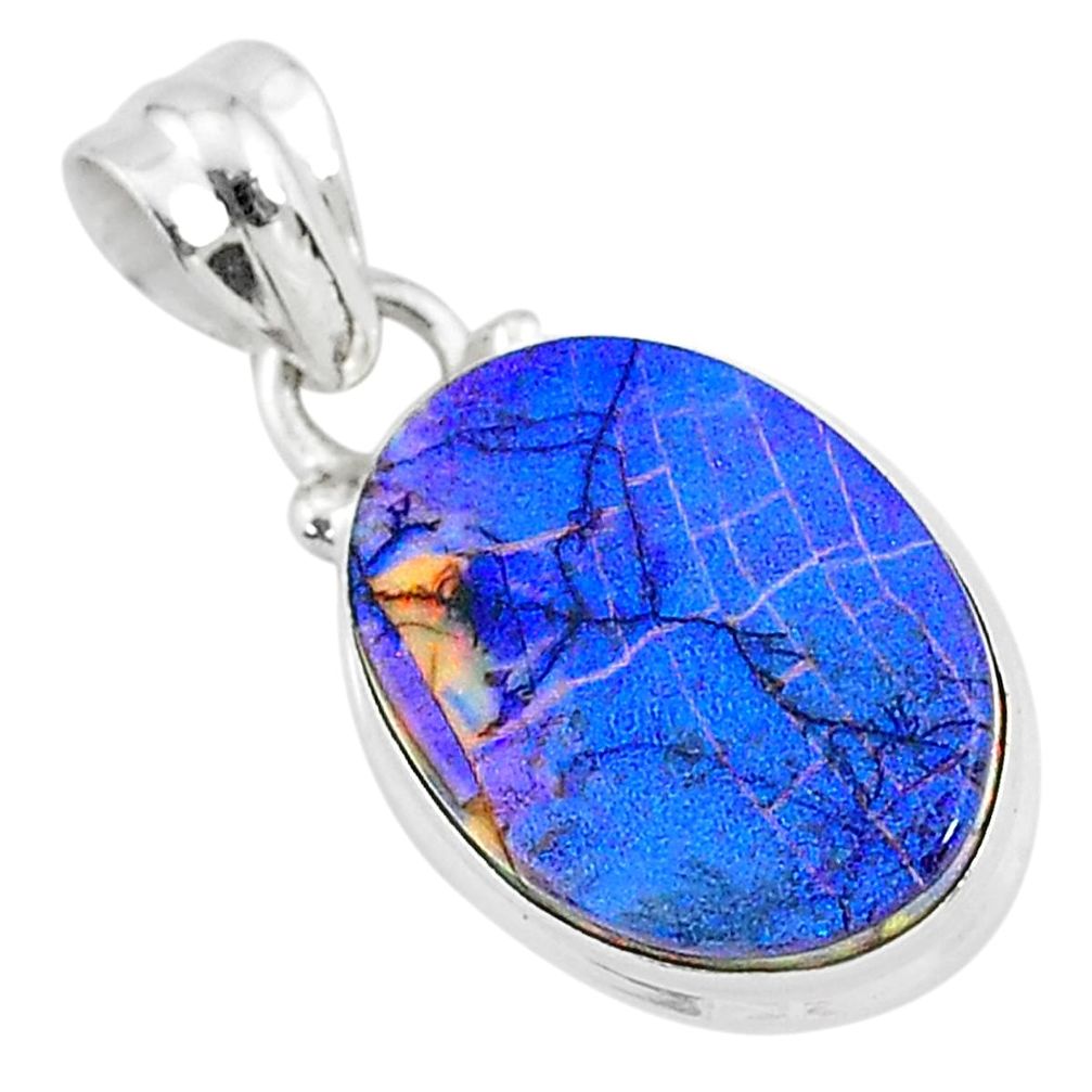 925 sterling silver 5.26cts multi color sterling opal pendant jewelry r95848