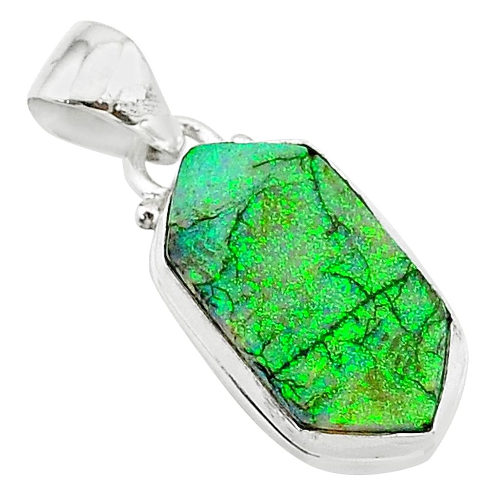 925 sterling silver 4.89cts multi color sterling opal pendant jewelry t13688