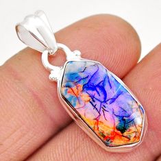 925 sterling silver 5.45cts multi color sterling opal pendant jewelry y6163