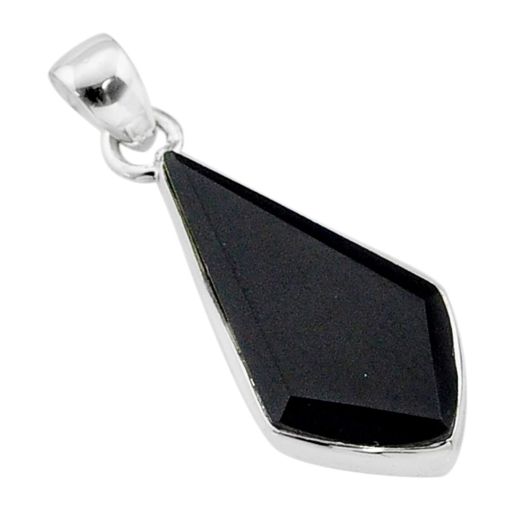 925 sterling silver 8.83cts natural black onyx fancy pendant jewelry t64639
