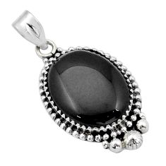 925 sterling silver 16.31cts natural black onyx oval pendant jewelry u89956