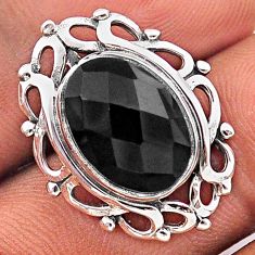 925 sterling silver 5.80cts natural black onyx oval shape pendant jewelry t86454