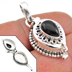 925 sterling silver 2.50cts natural black onyx poison box pendant jewelry t73608