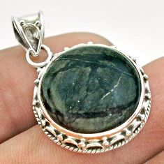 925 sterling silver 14.23cts natural black picasso jasper pendant jewelry t53344