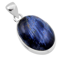 925 sterling silver 13.06cts natural black pietersite (african) pendant n45267