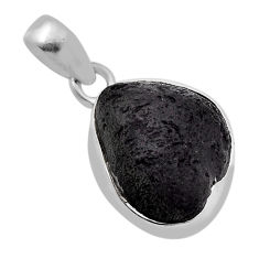 925 sterling silver 5.96cts natural black shungite fancy pendant jewelry n30879